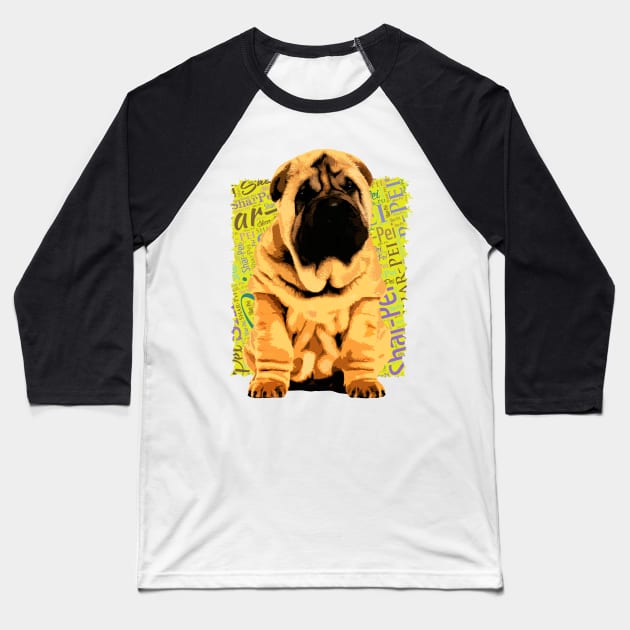 Shar-Pei puppy Baseball T-Shirt by Nartissima